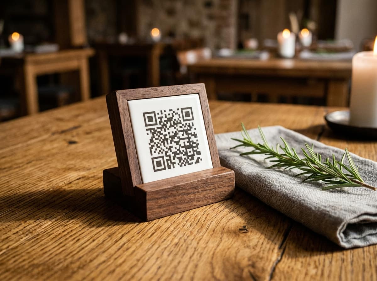 QR-код на столе ресторана